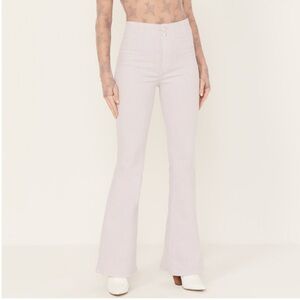 Free People Jayde High Rise Flare Leg Light Gray Jeans Denim Boho Cowgirl Sz 27